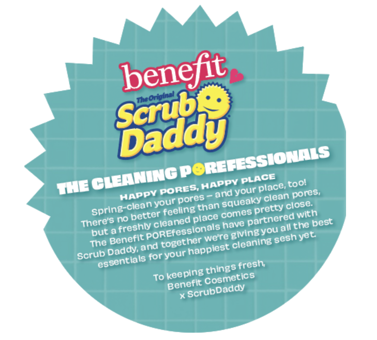 Benefit x Scrub Daddy Info Card