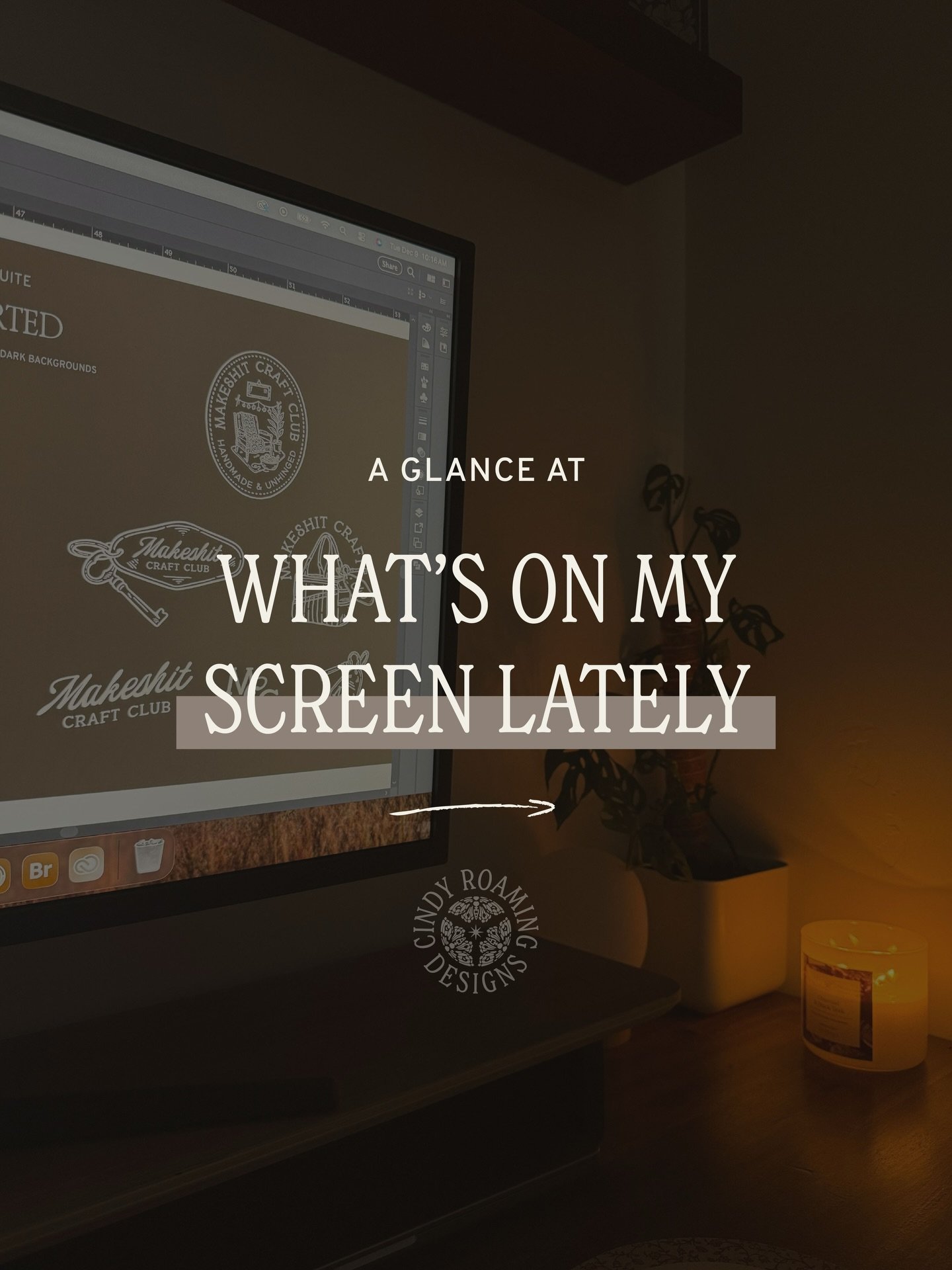 a peek at what&rsquo;s been living on my screen(s) lately 💻🎞️

this season has been a blend of branding projects, hand-drawn illustrations, color palettes, &amp; giving my own business a little refresh before the new year.

i love when my desk beco