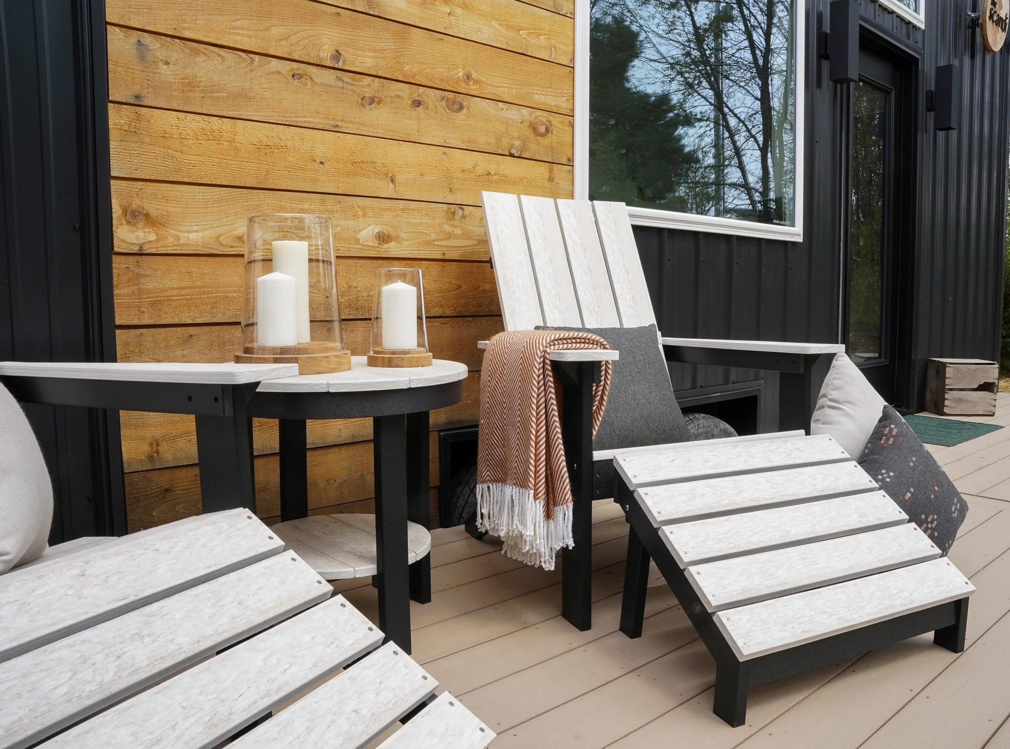 Seashell on Black Adirondack with Mayhew Footstool-2.jpg