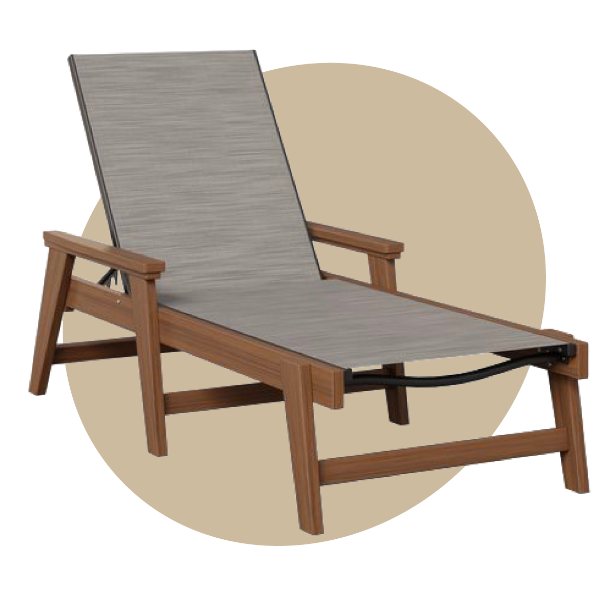 Mayhew Sling Chaise Lounge with Arms