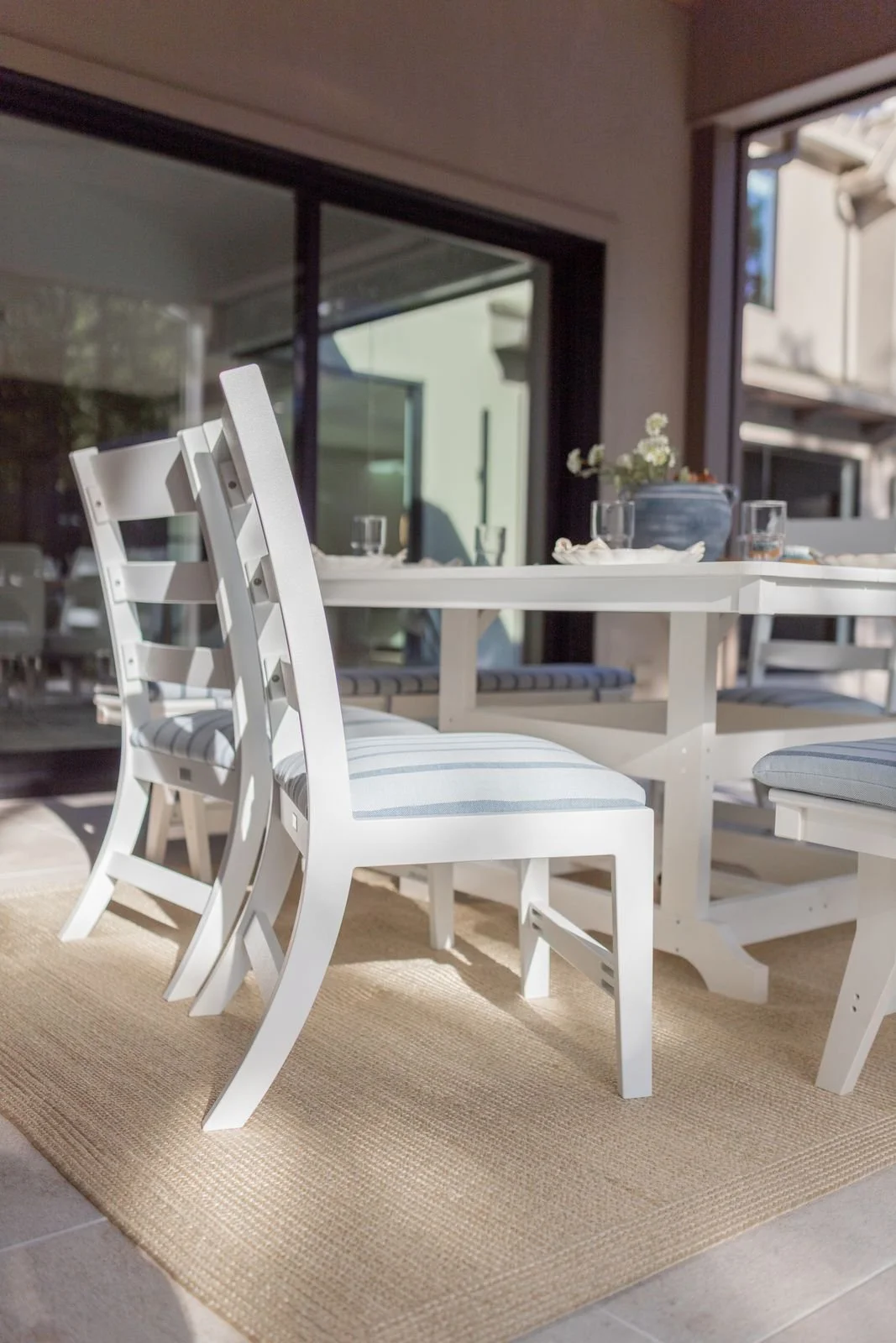 Parker Chairs in Matte White. Cushions in Unwind Sky.jpg