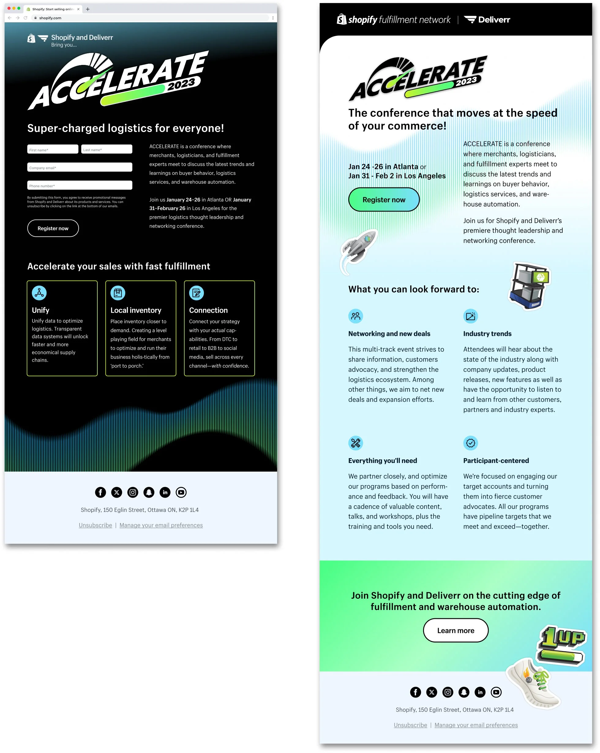 Landing pages