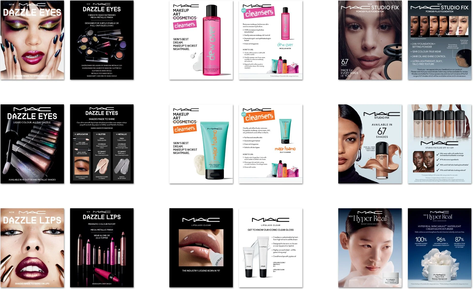 Product promo cards (fronts and backs)