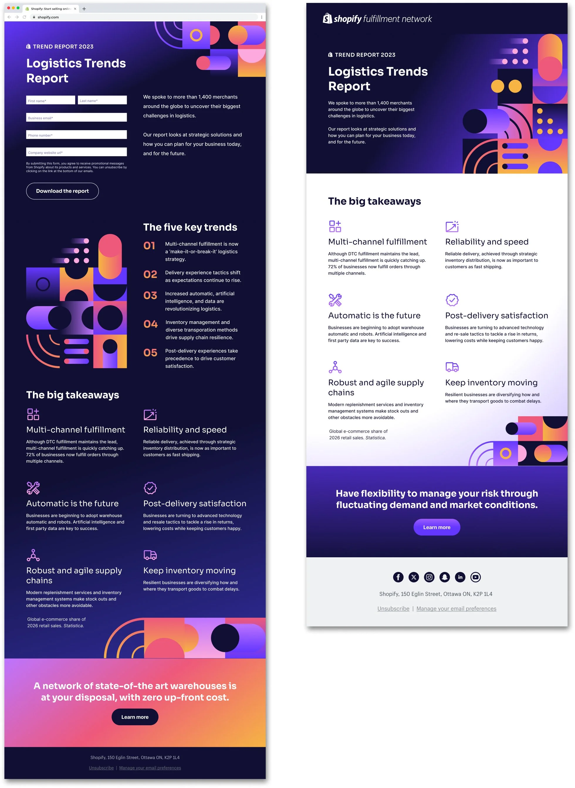 Landing pages