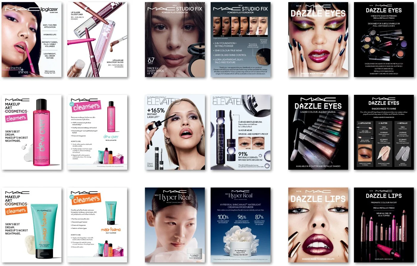 New product launch promo cards (fronts and backs)