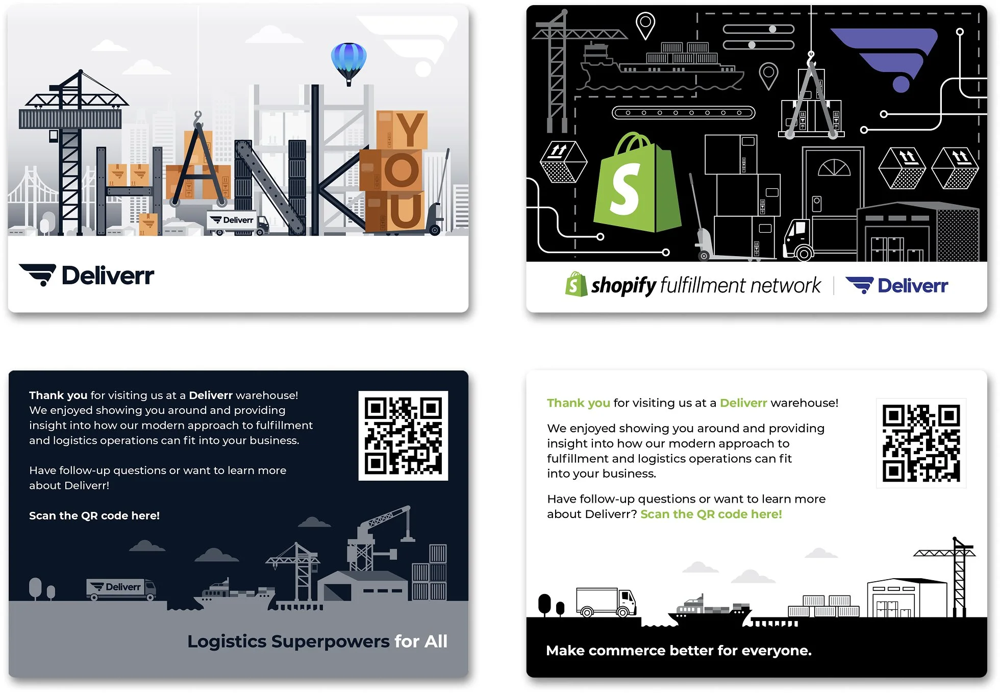 'Thank you' & promo postcards