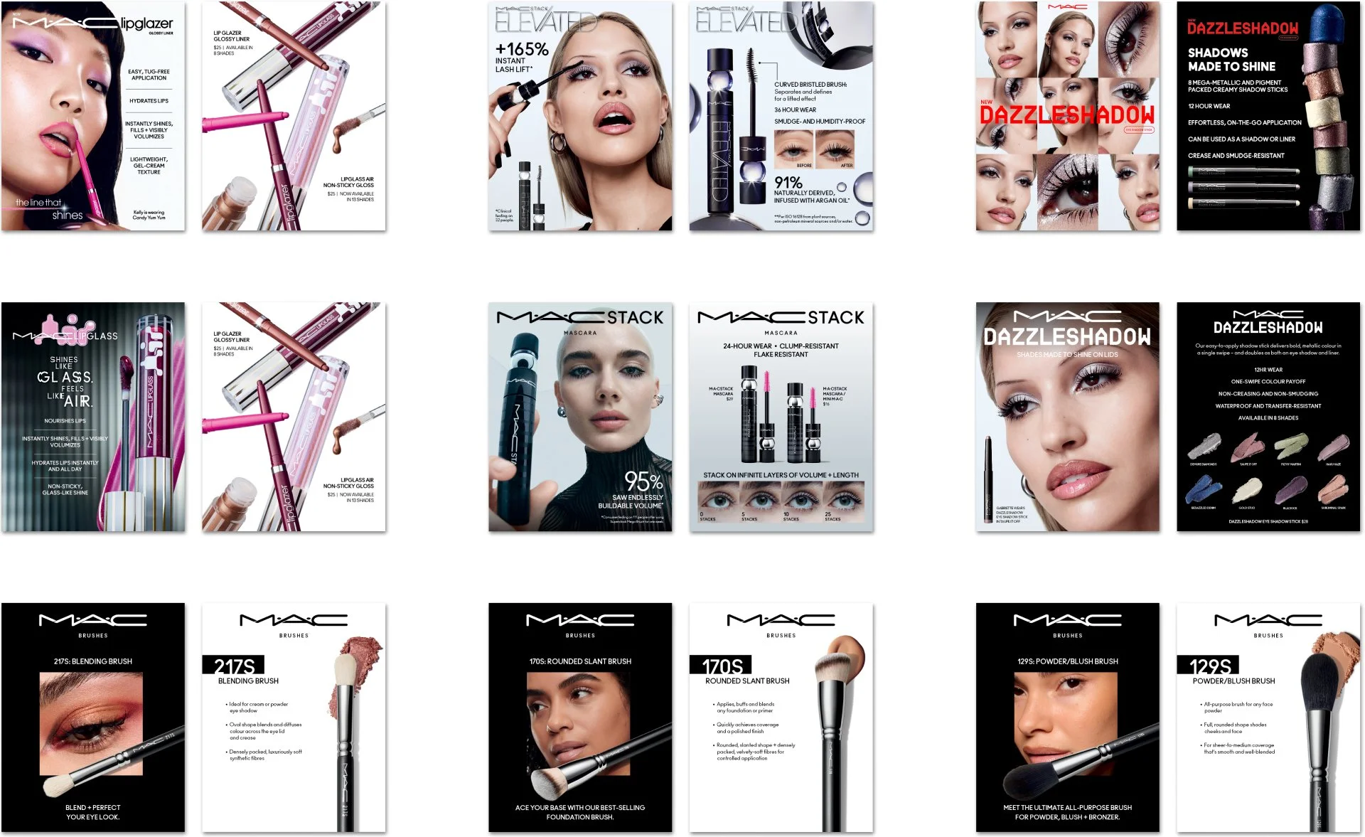 Product promo cards (fronts and backs)