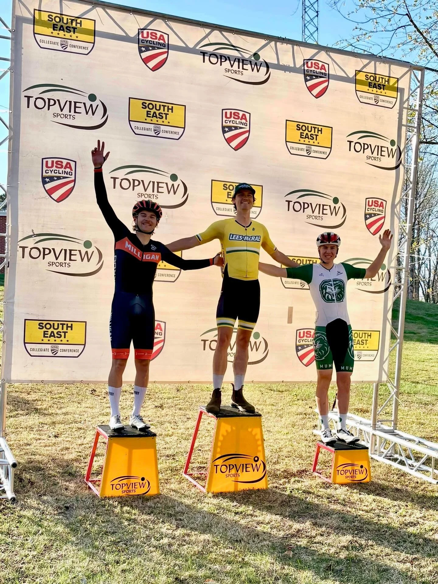 Eventful opening weekend of road season with @piedmontcycling 

Kicked things off Saturday with a strong ride finishing 3rd on a tough road course. Came back Sunday for the colligate crit finishing 10th and happy to help @eyebllz finish 2nd for the t