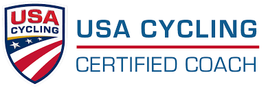USA Cycling Certified Coach logo with USA Cycling shield emblem and text