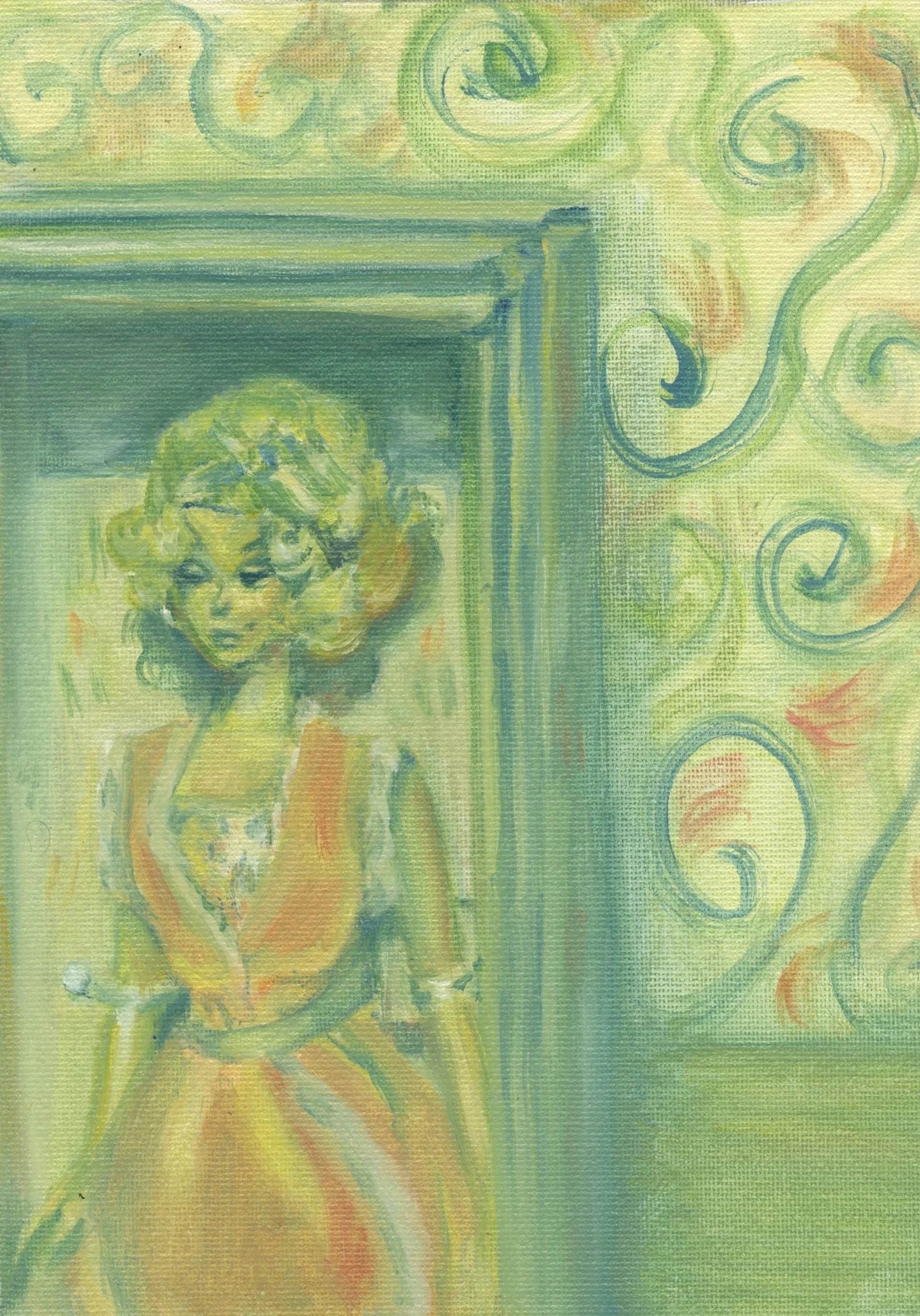 "Content" 2025,
Oil on canvas pad,
8 x 10 inches.