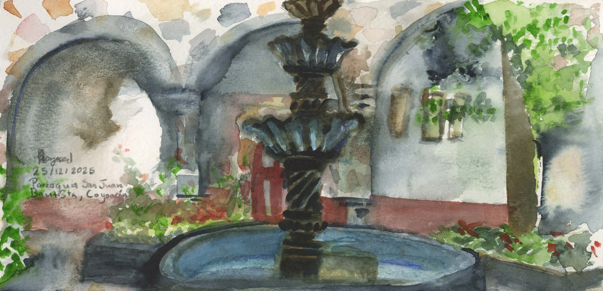 "Parroquia San Juan Bautista",
 Watercolour on watercolour paper