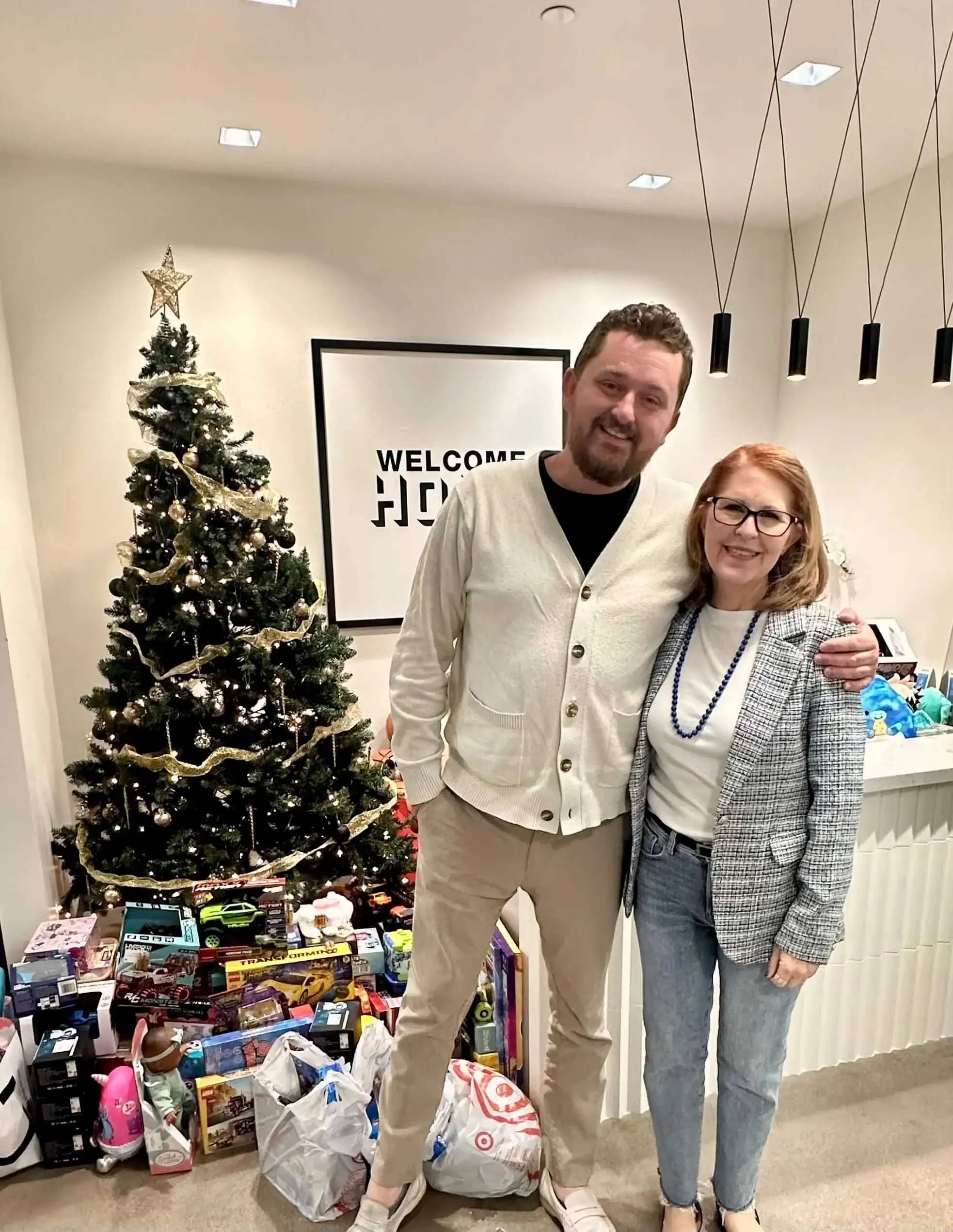 Dozens of donated toys and gifts collected during the Bryant Real Estate holiday toy drive for local Phoenix families.