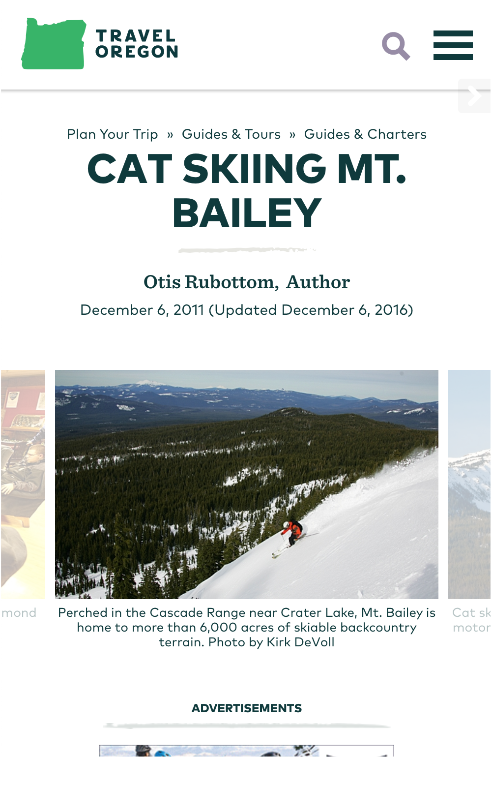 Cat Skiing Mt. Bailey