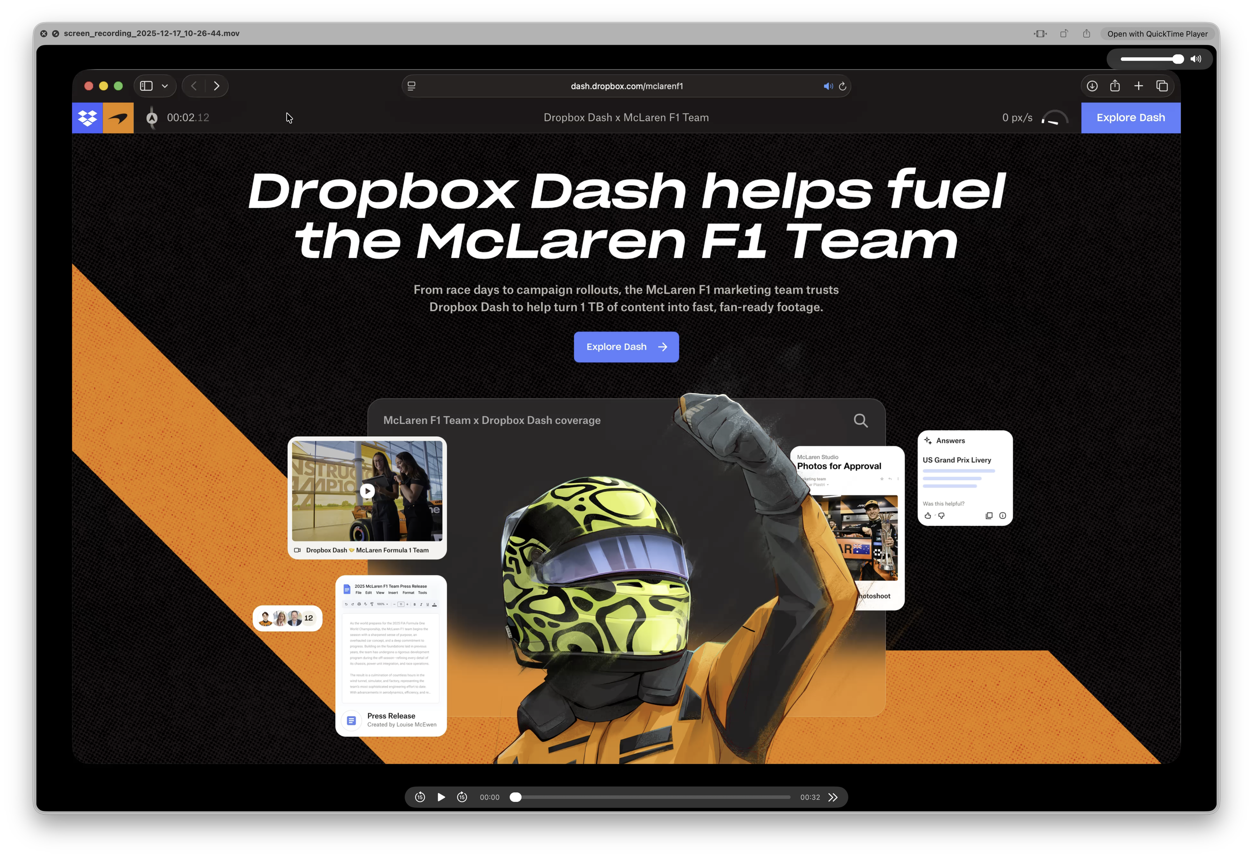 Dropbox Dash McLaren F1