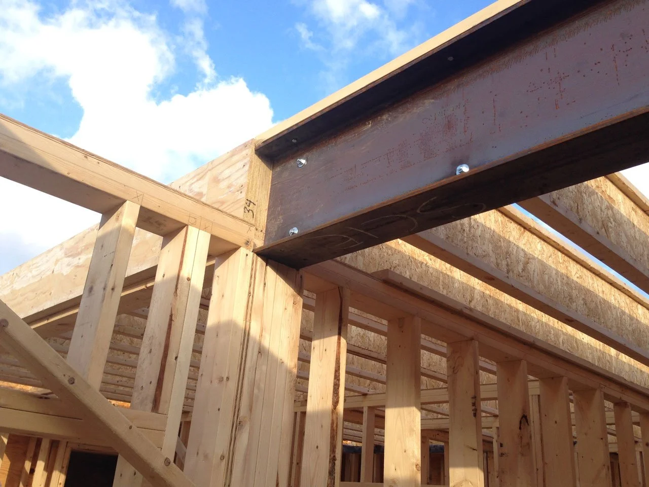 Sheathing, Second Floor, and Why We have an I Beam?