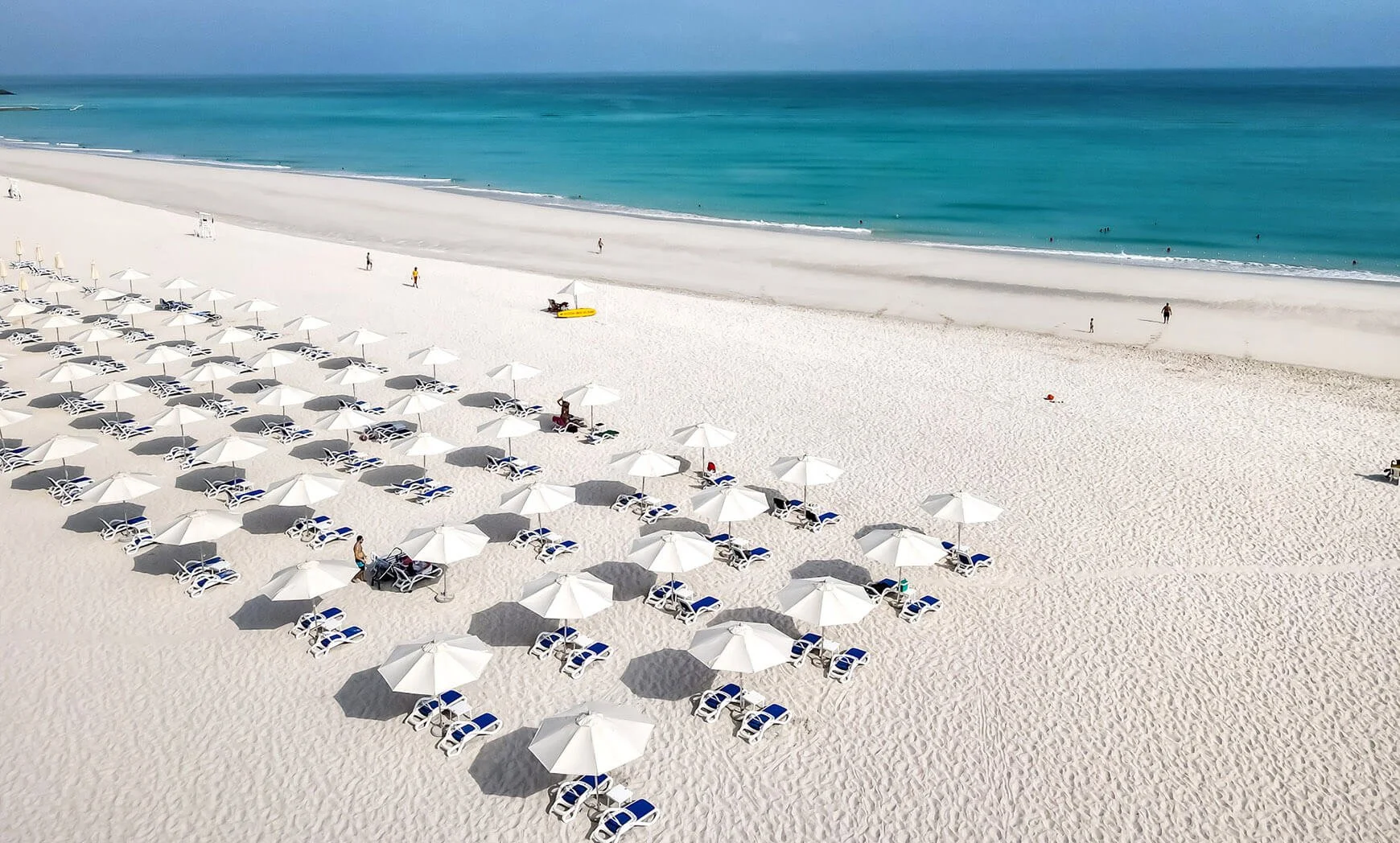 Endless white sands and turquoise waters on Saadiyat Island.