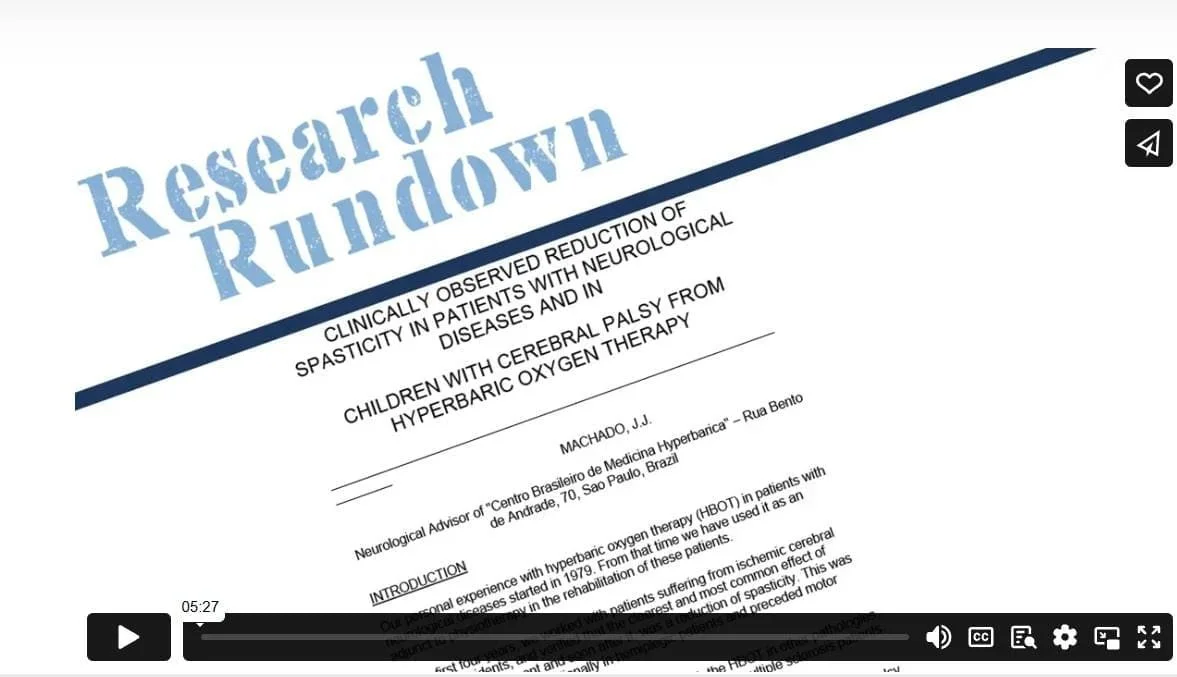 Research Rundown Episode 25: HBOT for Children with Cerebral Palsy; a Randomised Multicentre Trial