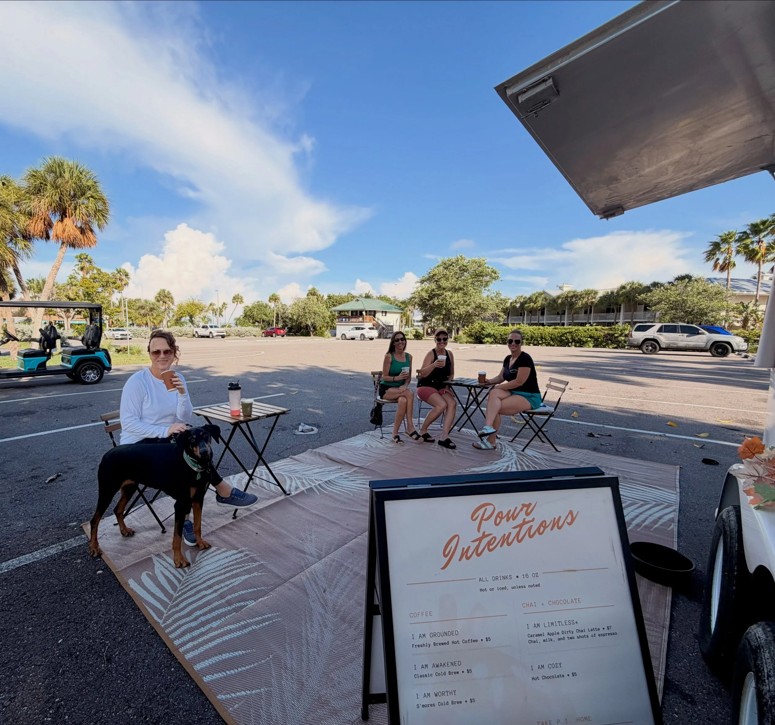 Yesterday was a beautiful morning! Today&hellip; not so much 🌧️ But we&rsquo;re still sooo excited to sip with you!

Mornings are for the girls &amp; intentionally good vibes. ☕✨

Come pour with us Thursday&ndash;Sunday, 7 a.m.&ndash;1 p.m.

📍 Blac