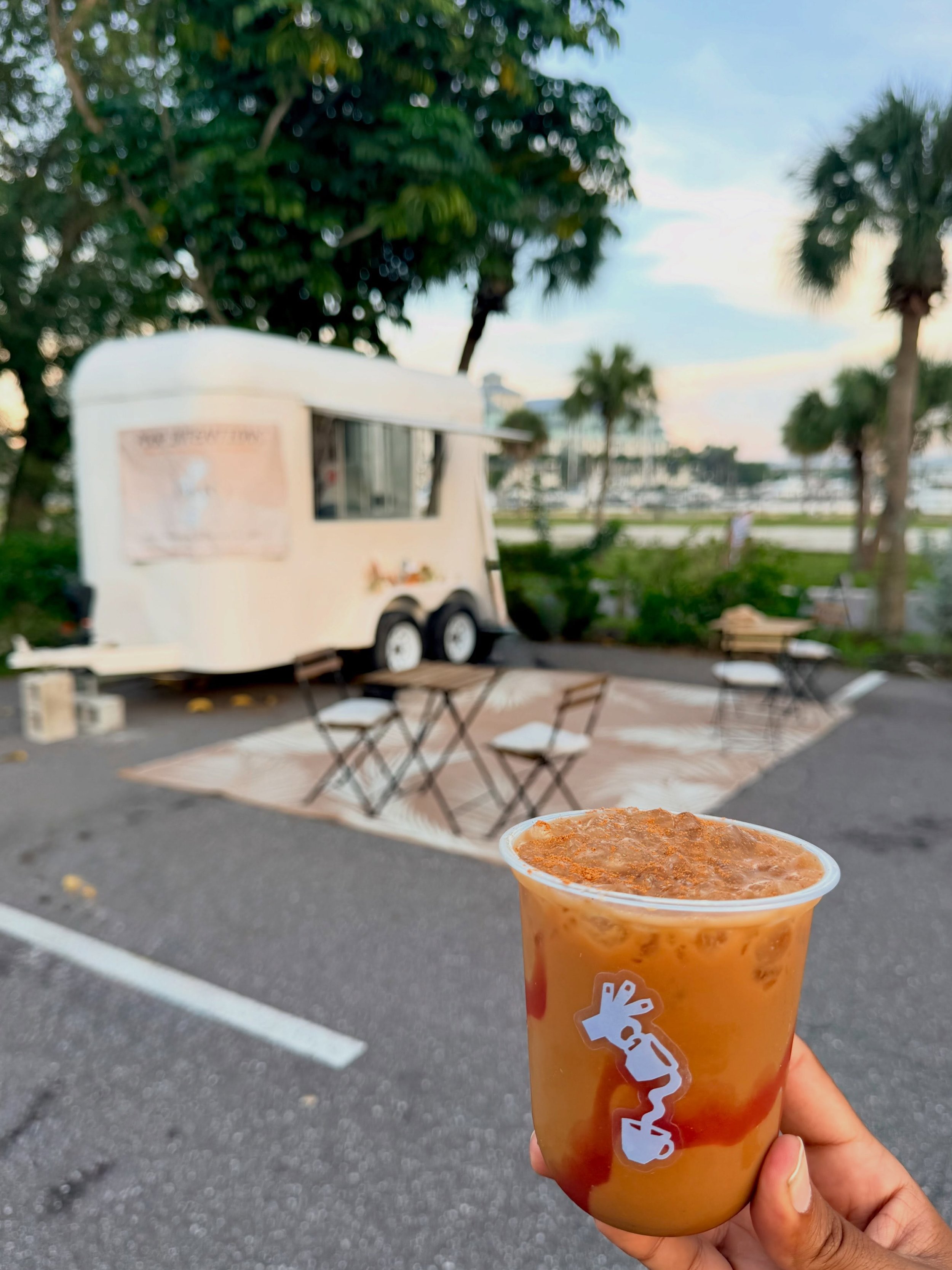 Little Harbor, we&rsquo;re here, I promise! ☕🤎 We&rsquo;ve just moved across the street to the blacktop parking lot at @sunsetbarandgrillfl 

Free parking, your favorite coffee, and good company. Come sip with Pour Intentions&mdash;hope to see you s