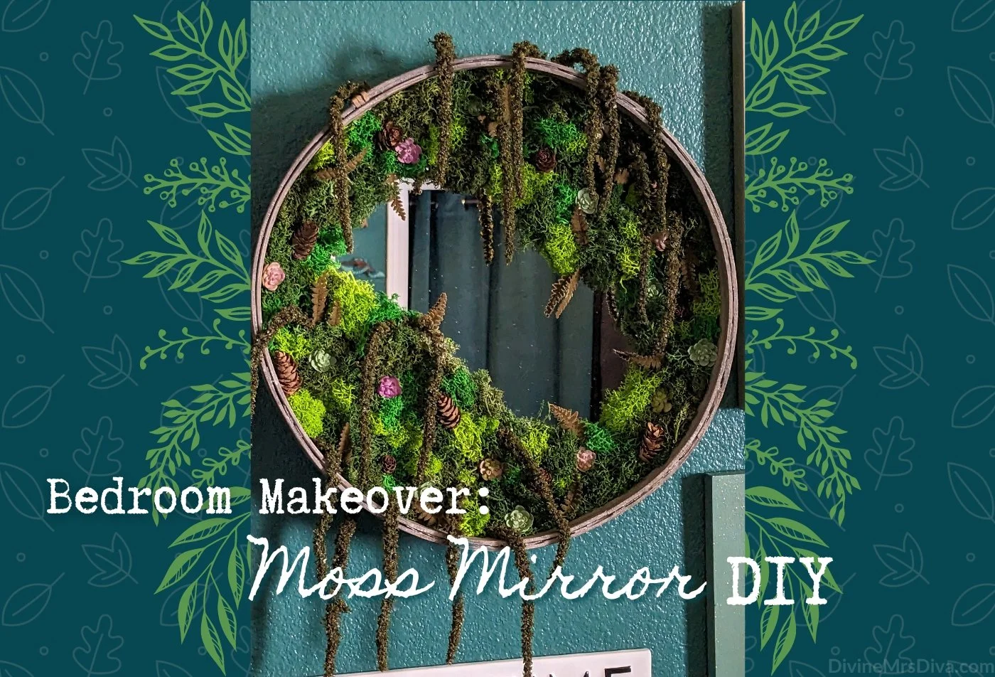 Bedroom Makeover: Moss Mirror DIY