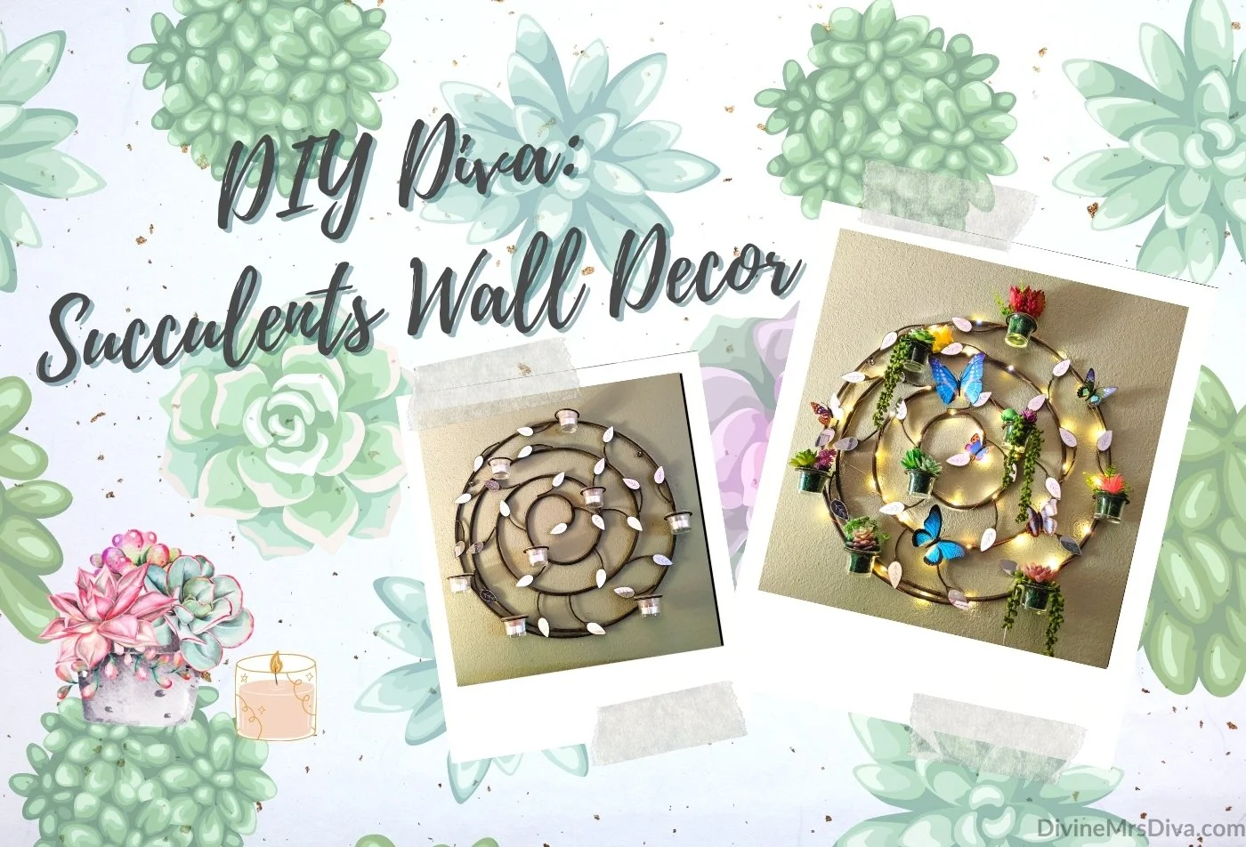 DIY Diva: Faux Succulents Wall Decor Tutorial