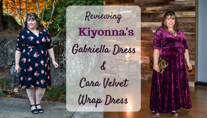 Reviewing Kiyonna's Gabriella Dress + Cara Velvet Wrap Dress