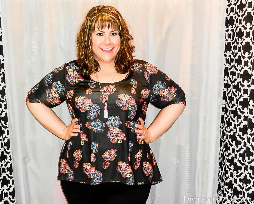 What I Wore: Colorful Pixelated Floral Tunic via Gwynnie Bee