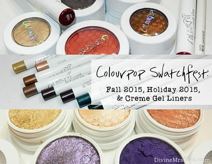 Makeup Stash: Colourpop Swatches - Fall 2015, Creme Gel Liners, and Holiday 2015