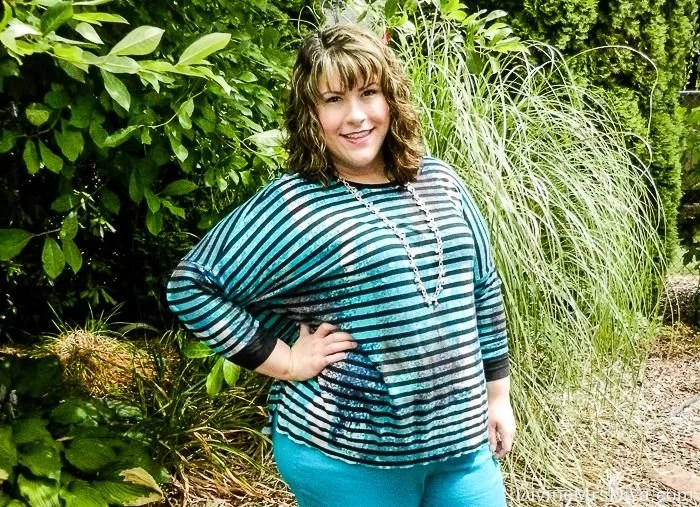 What I Wore: Teal and Stripes