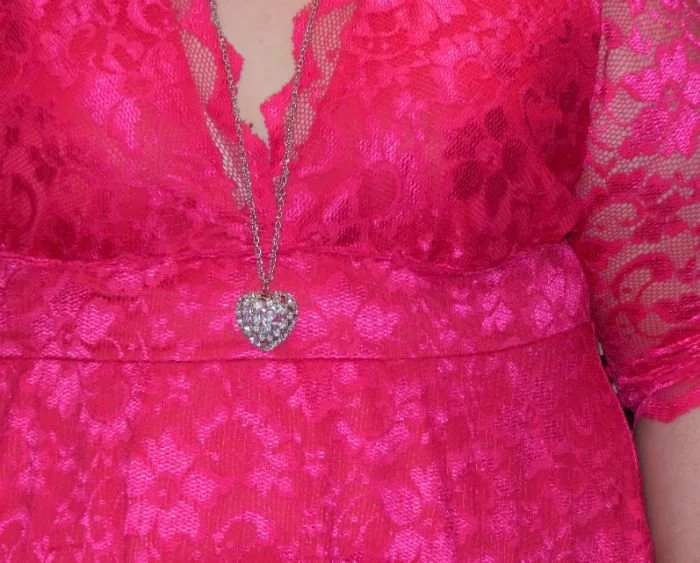 What I Wore: Pink Lace and Rhinestone Hearts