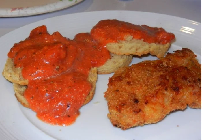 Diva In The Kitchen: Gluten Free Threesome - Biscuits, Baked Chicken, and Tomato Gravy