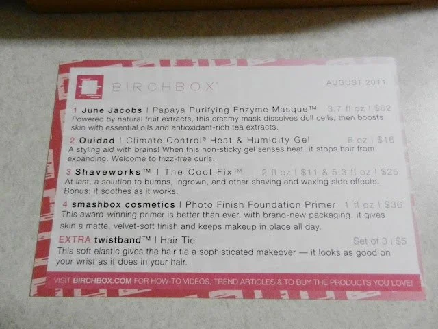 Birchbox Reveiw: August 2011