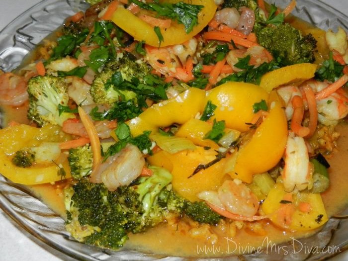 Diva In The Kitchen: Roasted Citrus Shrimp and Vegetables with Rice