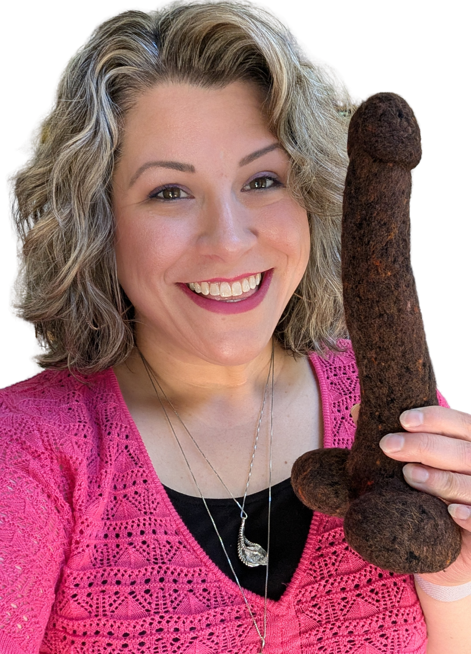 The artist displaying a Wooly Willy