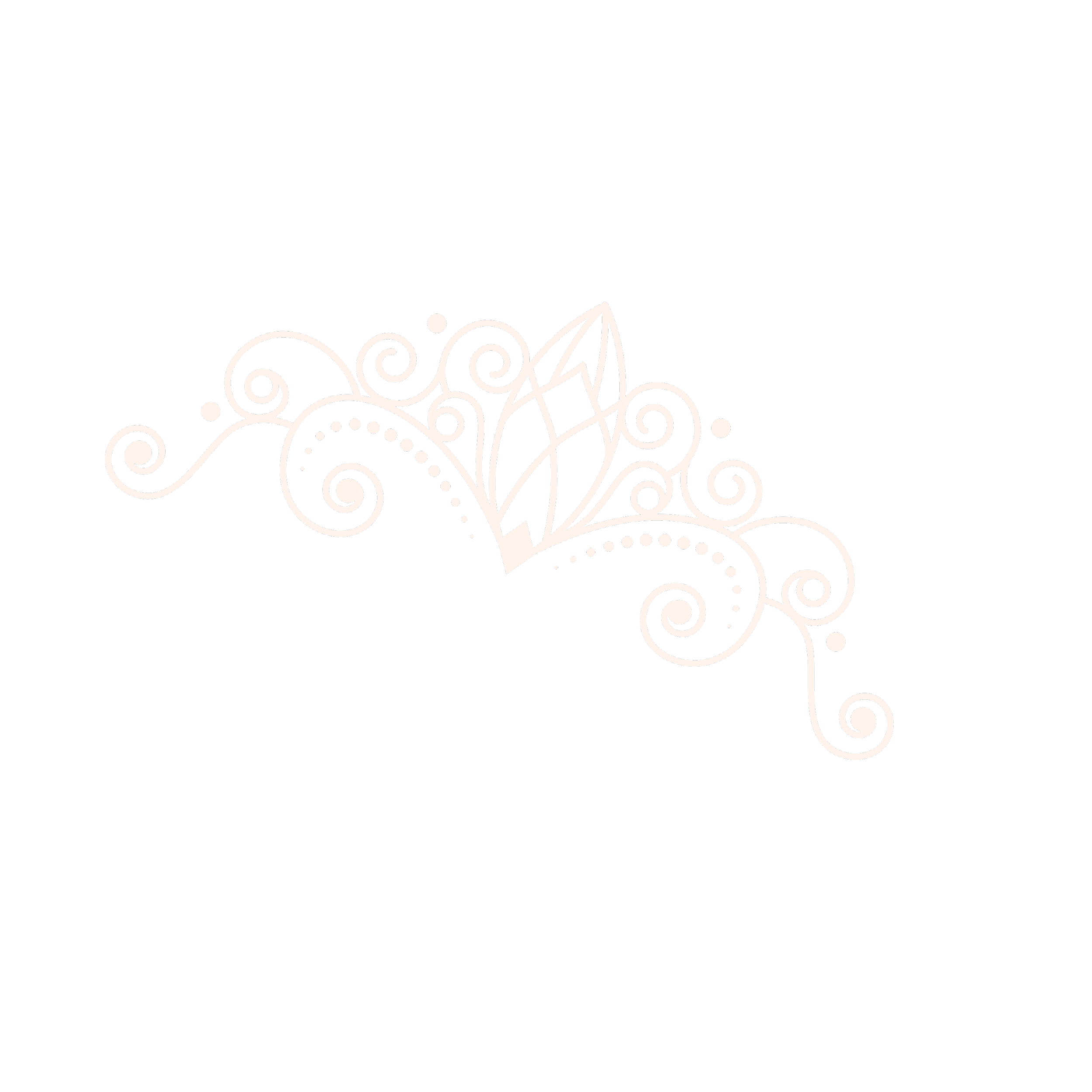 Black background with a white decorative butterfly and swirl design.