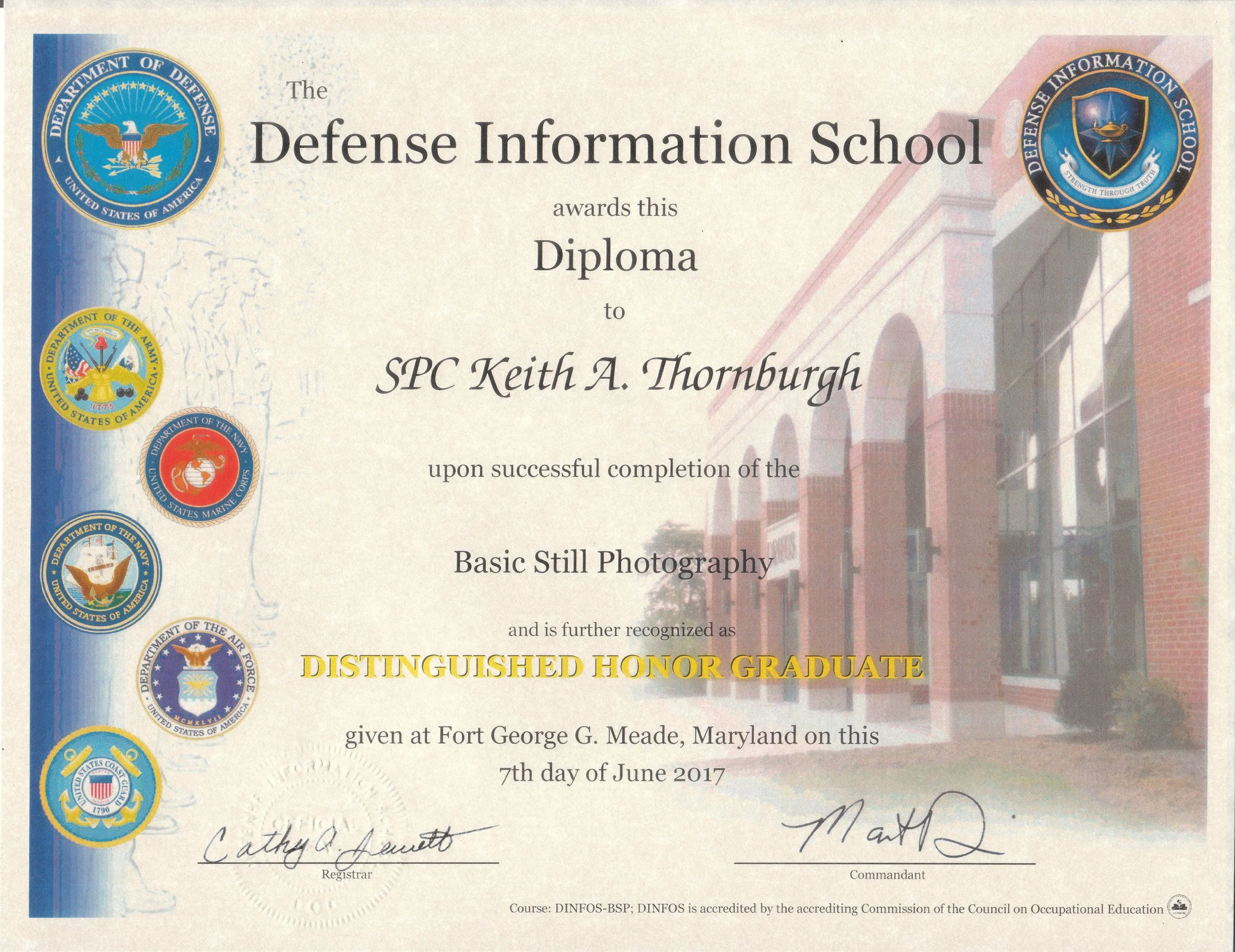 Photography Diploma - Defense Information School