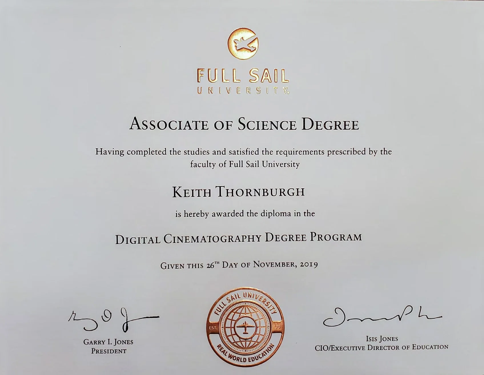 Cinematography Diploma - Full Sail University