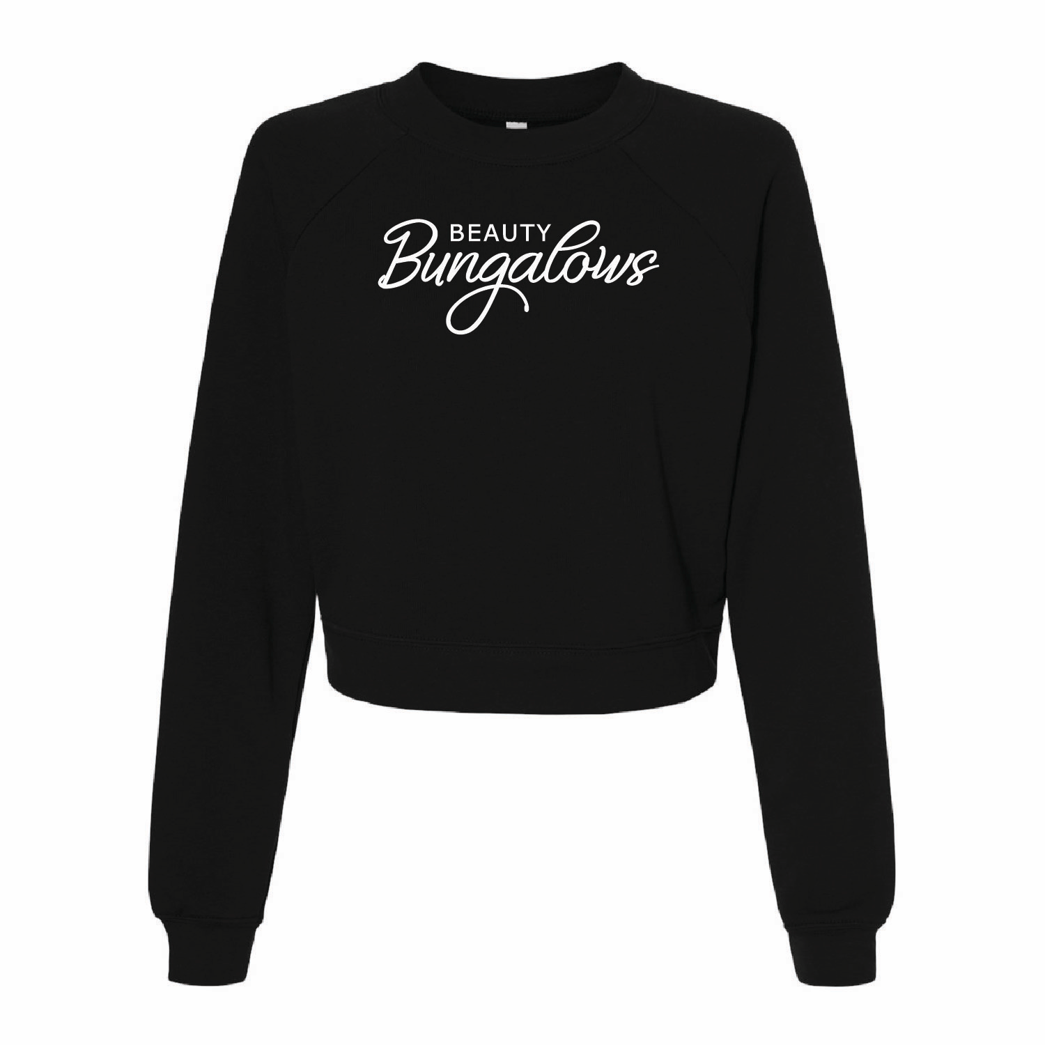 Crop Raglan Fleece Crewneck Sweatshirt Womens