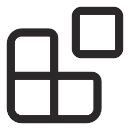 Simple black outline of four interconnected squares forming an L-shaped pattern