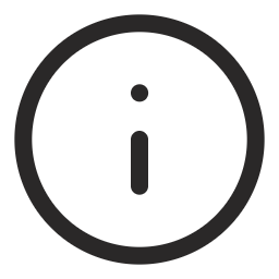 An informational icon with a lowercase 'i' inside a circle