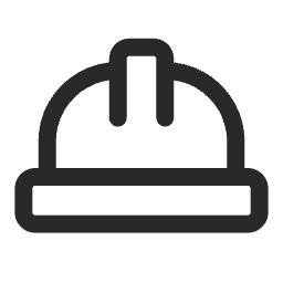 Silhouette of a construction hard hat.