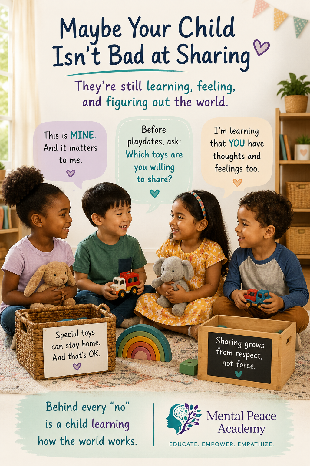 Why sharing is more complicated than we think. Learn how ownership, empathy, and child development influence a child's willingness to share and what parents can do to support healthy social skills.