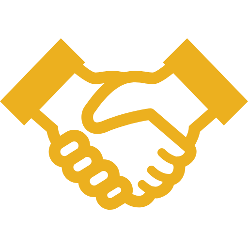 Handshake icon representing trusted, transparent service
