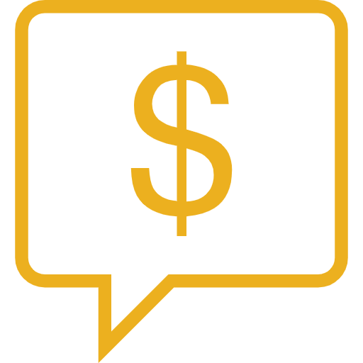 Dollar sign icon representing fair, upfront pricing
