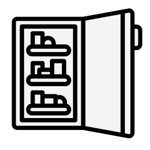 Open refrigerator with shelves filled with food items.