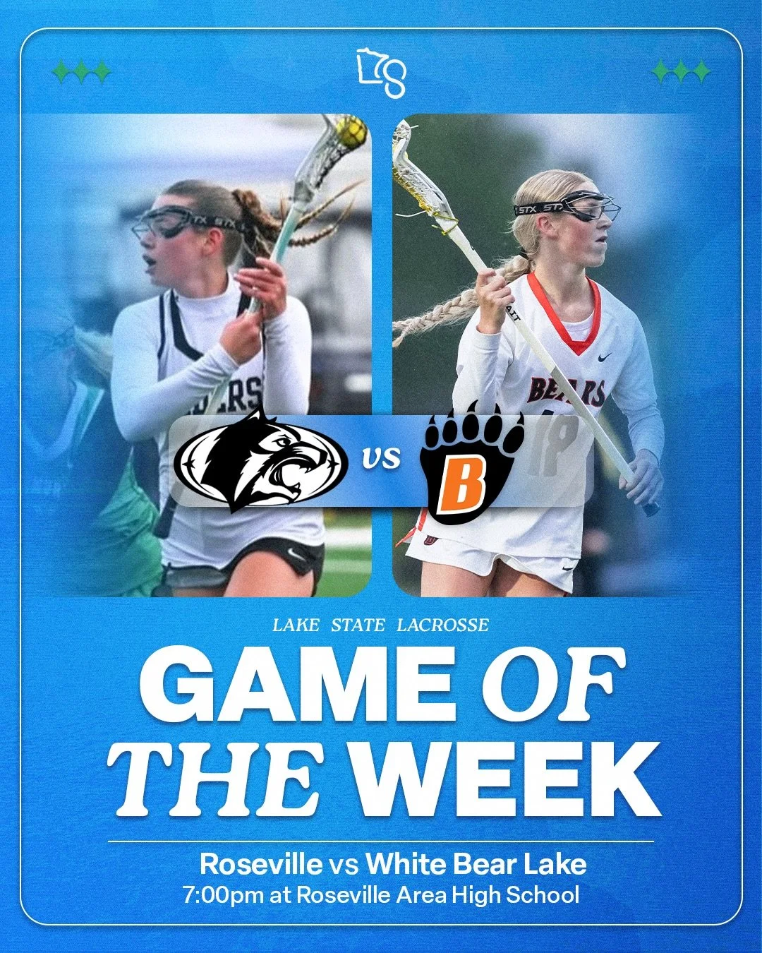 This week&rsquo;s GOTW is a section 4 showdown between @rosevillegirlslax and @wblghs_lax 👊

Roseville hosts thier Suburban East rivals at 7pm tonight 👀

📸 Lisa Siddons