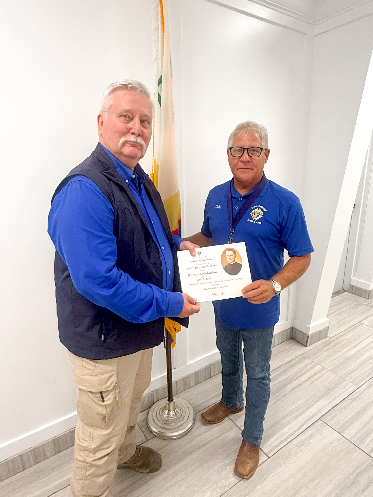 Knight Receives Third Degree Certificate 
