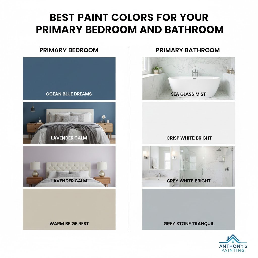 Best Paint Colors for Your Primary Bedroom and Bathroom