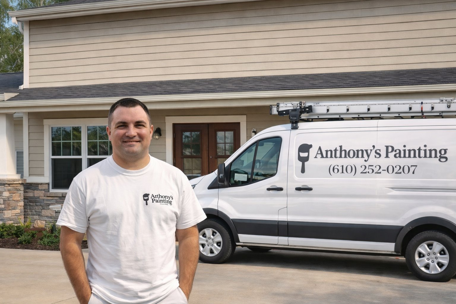 Anthony's Painting with owner in front of company van