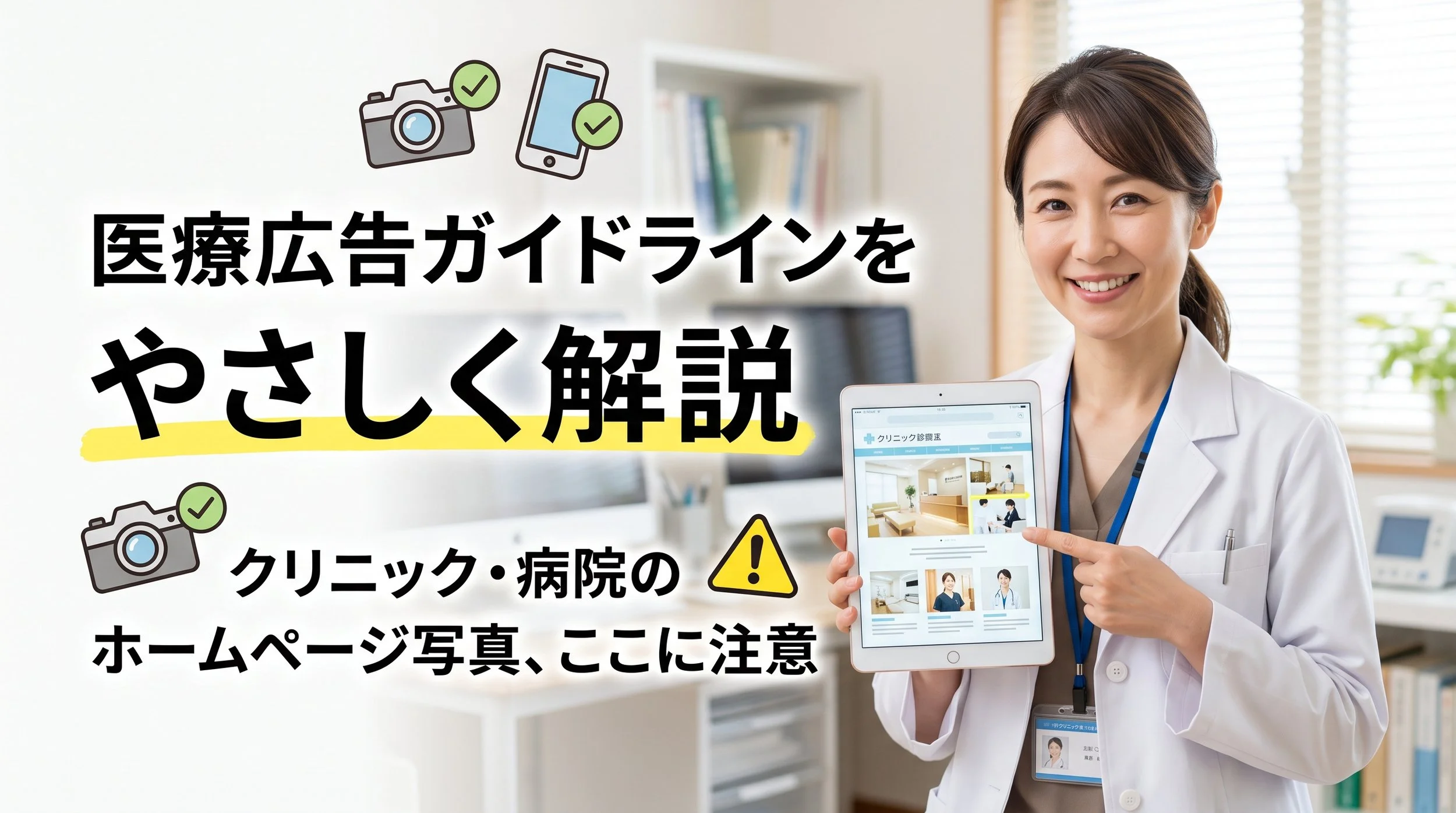 医療広告ガイドラインをやさしく解説｜クリニック・病院のホームページ写真で注意したい4つのポイント